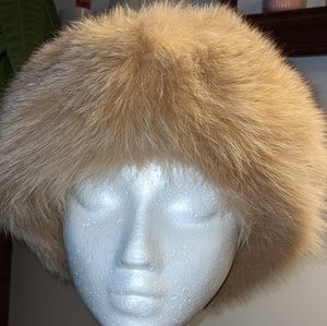 NWOT Genuine beige fox fur headband